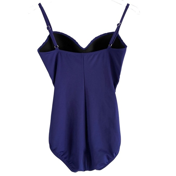 Miraclesuit Purple Slimming Ruched Swimsuit One Piece 8 - Picture 3 of 11